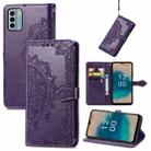 For Nokia G22 Mandala Flower Embossed Leather Phone Case(Purple) - 1