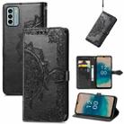 For Nokia G22 Mandala Flower Embossed Leather Phone Case(Black) - 1