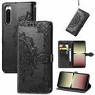 For Sony Xperia 10 IV Mandala Flower Embossed Leather Phone Case(Black) - 1