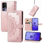 For TCL 40R Mandala Flower Embossed Leather Phone Case(Rose Gold) - 1