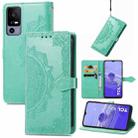 For TCL 40R Mandala Flower Embossed Leather Phone Case(Green) - 1