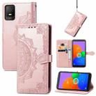 For TCL 403 Mandala Flower Embossed Leather Phone Case(Rose Gold) - 1