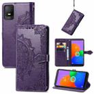 For TCL 403 Mandala Flower Embossed Leather Phone Case(Purple) - 1
