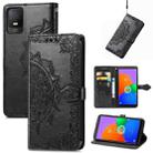 For TCL 403 Mandala Flower Embossed Leather Phone Case(Black) - 1