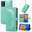 For TCL 403 Mandala Flower Embossed Leather Phone Case(Green) - 1