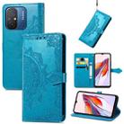 For Xiaomi Redmi 12C Mandala Flower Embossed Leather Phone Case(Blue) - 1