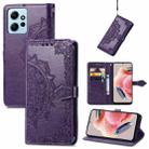 For Xiaomi Redmi Note 12 4G Global Mandala Flower Embossed Leather Phone Case(Purple) - 1