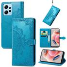 For Xiaomi Redmi Note 12 4G Global Mandala Flower Embossed Leather Phone Case(Blue) - 1