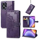 For Xiaomi Redmi Note 12 Turbo Mandala Flower Embossed Leather Phone Case(Purple) - 1