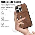 For iPhone 12 Pro Max Zipper RFID Card Slot Phone Case with Short Lanyard(Brown) - 2