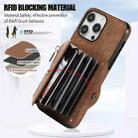 For iPhone 12 Pro Max Zipper RFID Card Slot Phone Case with Short Lanyard(Brown) - 6