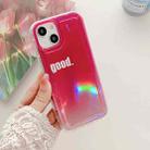 For iPhone 14 Plus Airbag Laser Phone Case(Pink) - 1