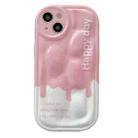 For iPhone 14 Pro Meteorite Texture Phone Case(Pink White) - 1