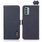 For Nokia G22 4G KHAZNEH Side-Magnetic Litchi Genuine Leather RFID Phone Case(Blue) - 1
