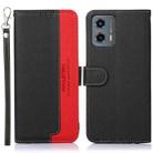 For Motorola Moto G 5G 2023 KHAZNEH Litchi Texture Leather RFID Phone Case(Black) - 1