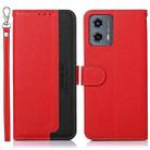 For Motorola Moto G 5G 2023 KHAZNEH Litchi Texture Leather RFID Phone Case(Red) - 1