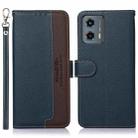 For Motorola Moto G 5G 2023 KHAZNEH Litchi Texture Leather RFID Phone Case(Blue) - 1
