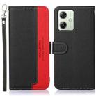 For Motorola Moto G64 5G KHAZNEH Litchi Texture Leather RFID Phone Case(Black) - 1