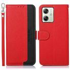 For Motorola Moto G64 5G KHAZNEH Litchi Texture Leather RFID Phone Case(Red) - 1