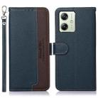 For Motorola Moto G64 5G KHAZNEH Litchi Texture Leather RFID Phone Case(Blue) - 1