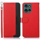 For Motorola Edge 50 KHAZNEH Litchi Texture Leather RFID Phone Case(Red) - 1