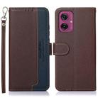 For Motorola Moto G55 5G KHAZNEH Litchi Texture Leather RFID Phone Case(Brown) - 1