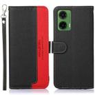 For Motorola Moto G35 5G KHAZNEH Litchi Texture Leather RFID Phone Case(Black) - 1