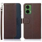 For Motorola Moto G35 5G KHAZNEH Litchi Texture Leather RFID Phone Case(Brown) - 1