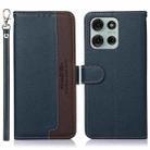 For Motorola Moto G75 5G KHAZNEH Litchi Texture Leather RFID Phone Case(Blue) - 1