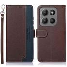 For Motorola Moto G15 4G / G05 KHAZNEH Litchi Texture Leather RFID Phone Case(Brown) - 1