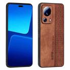 For Xiaomi 13 Lite / Civi 2 AZNS 3D Embossed Skin Feel Phone Case(Brown) - 1