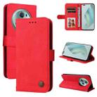 For Honor Magic5 Pro Skin Feel Life Tree Metal Button Leather Phone Case(Red) - 1