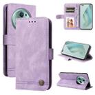 For Honor Magic5 Pro Skin Feel Life Tree Metal Button Leather Phone Case(Purple) - 1