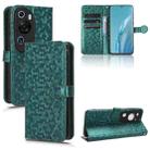 For Huawei P60 Art Honeycomb Dot Texture Leather Phone Case(Green) - 1