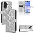 For Huawei Enjoy 60 4G Honeycomb Dot Texture Leather Phone Case(Silver) - 1