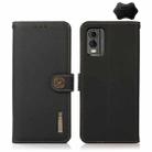 For Nokia C32 KHAZNEH Custer Genuine Leather RFID Phone Case(Black) - 1