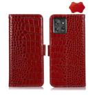 For Motorola ThinkPhone 5G Crocodile Top Layer Cowhide Leather Phone Case(Red) - 1