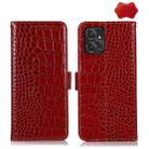 For Motorola Moto G Power 2023 Crocodile Top Layer Cowhide Leather Phone Case(Red) - 1