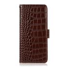 For Motorola Moto G14 4G Crocodile Top Layer Cowhide Leather Phone Case(Brown) - 2