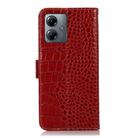 For Motorola Moto G14 4G Crocodile Top Layer Cowhide Leather Phone Case(Red) - 3