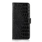 For Motorola Moto G14 4G Crocodile Top Layer Cowhide Leather Phone Case(Black) - 2