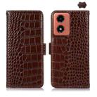 For Motorola Moto G04 / G24 Crocodile Top Layer Cowhide Leather Phone Case(Brown) - 1