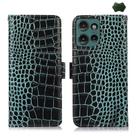 For Motorola Edge 50 Global Crocodile Top Layer Cowhide Leather Phone Case(Green) - 1