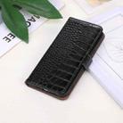 For Motorola Edge 50 Global Crocodile Top Layer Cowhide Leather Phone Case(Black) - 2