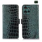 For Motorola Edge 50 Neo Crocodile Top Layer Cowhide Leather Phone Case(Green) - 1