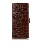 For Motorola Moto G35 Crocodile Top Layer Cowhide Leather Phone Case(Brown) - 2