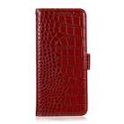 For Motorola Moto G35 Crocodile Top Layer Cowhide Leather Phone Case(Red) - 2