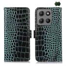 For Motorola Moto G15 4G / G05 Crocodile Top Layer Cowhide Leather Phone Case(Green) - 1