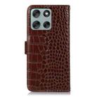 For Motorola Moto G56 5G Crocodile Top Layer Cowhide Leather Phone Case(Brown) - 3