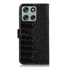 For Motorola Moto G56 5G Crocodile Top Layer Cowhide Leather Phone Case(Black) - 3